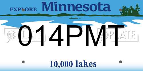 014PMT Minnesota License Plate