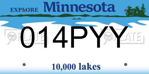 014PYY Minnesota License Plate