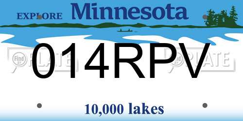 014RPV Minnesota License Plate