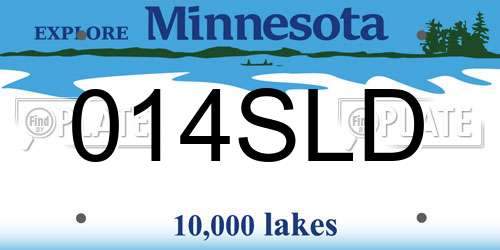 014SLD Minnesota License Plate