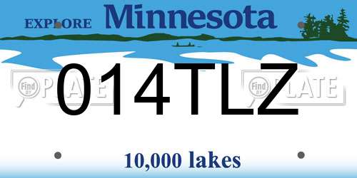 014TLZ Minnesota License Plate