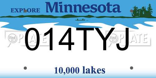 014TYJ Minnesota License Plate