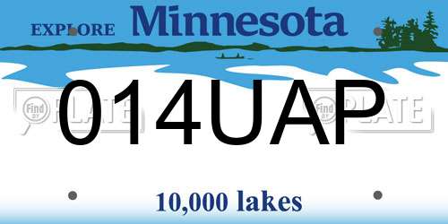 014UAP Minnesota License Plate