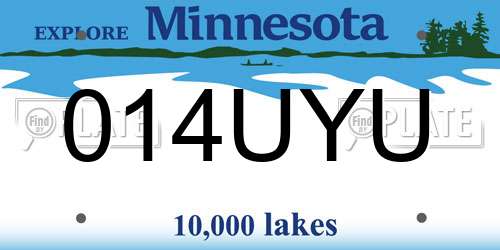 014UYU Minnesota License Plate