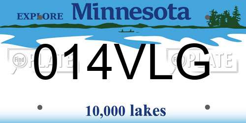 014VLG Minnesota License Plate