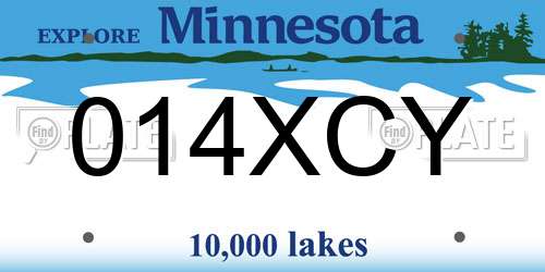 014XCY Minnesota License Plate