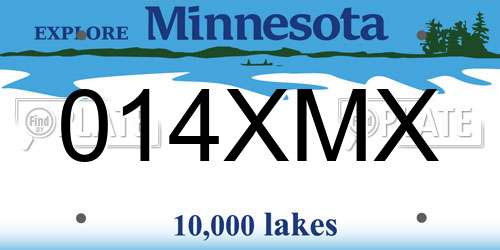 014XMX Minnesota License Plate