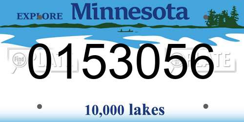 0153056 Minnesota License Plate