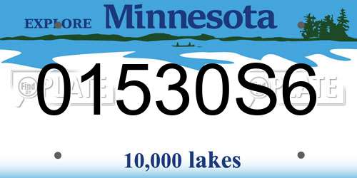 01530S6 Minnesota License Plate
