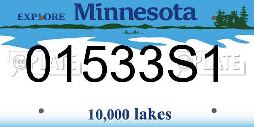 01533S1 Minnesota License Plate