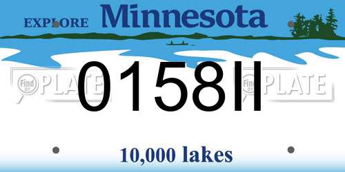 0158II Minnesota License Plate