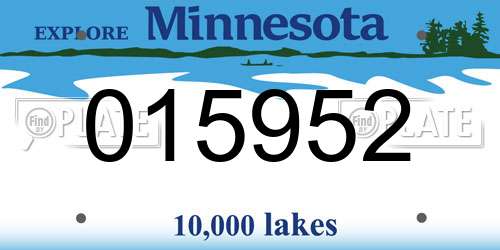 015952 Minnesota License Plate