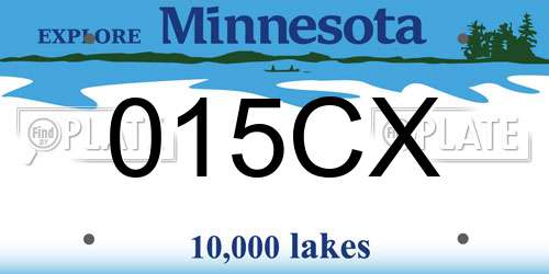 015CX Minnesota License Plate