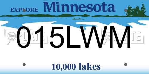 015LWM Minnesota License Plate