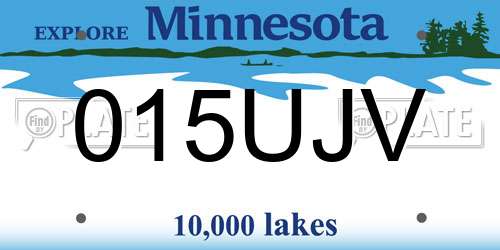 015UJV Minnesota License Plate