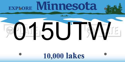 015UTW Minnesota License Plate