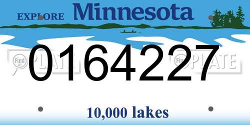 0164227 Minnesota License Plate