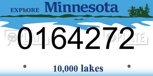0164272 Minnesota License Plate