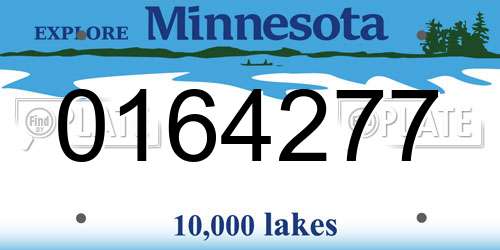 0164277 Minnesota License Plate