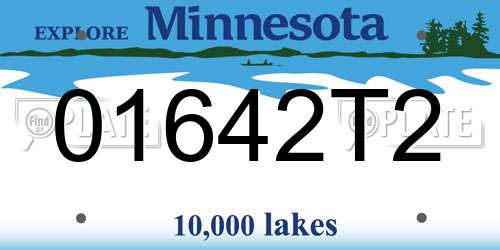01642T2 Minnesota License Plate