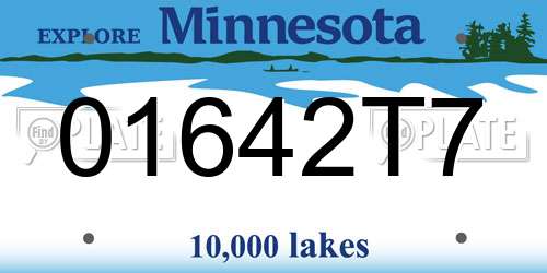 01642T7 Minnesota License Plate