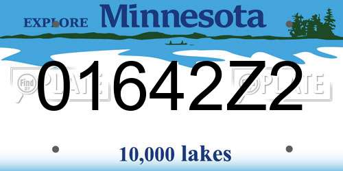 01642Z2 Minnesota License Plate