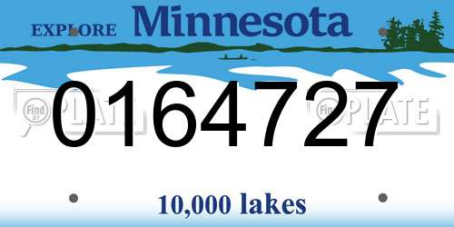 0164727 Minnesota License Plate