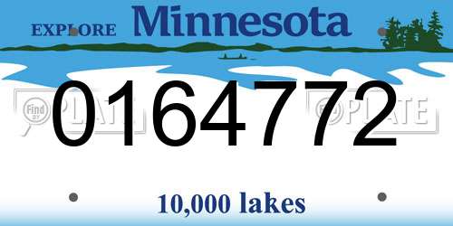 0164772 Minnesota License Plate