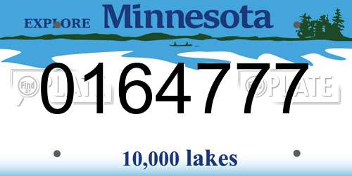 0164777 Minnesota License Plate