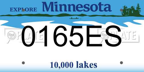 0165ES Minnesota License Plate