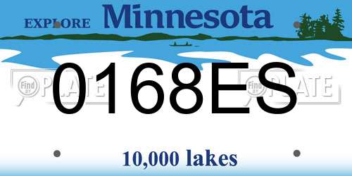 0168ES Minnesota License Plate