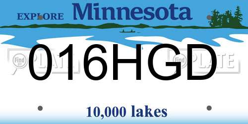 016HGD Minnesota License Plate