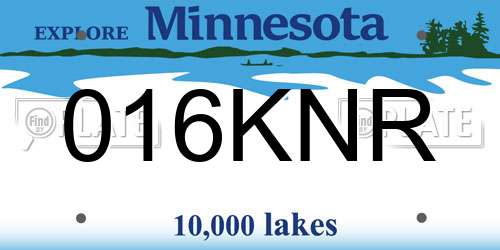 016KNR Minnesota License Plate