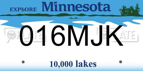 016MJK Minnesota License Plate