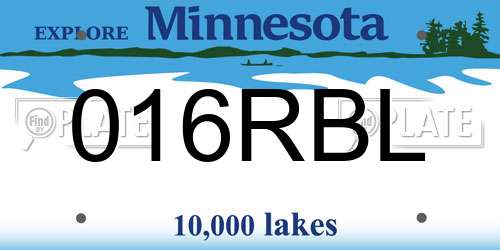 016RBL Minnesota License Plate