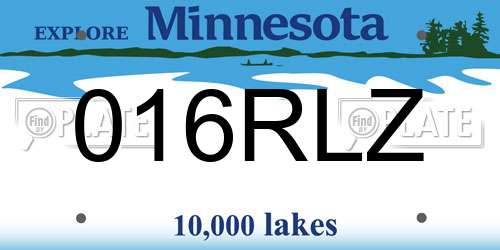 016RLZ Minnesota License Plate