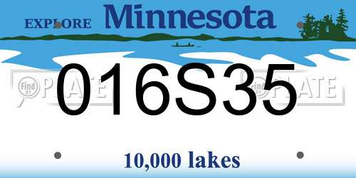 016S35 Minnesota License Plate