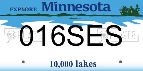 016SES Minnesota License Plate