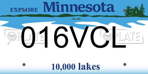 016VCL Minnesota License Plate