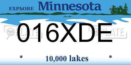 016XDE Minnesota License Plate
