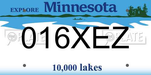016XEZ Minnesota License Plate