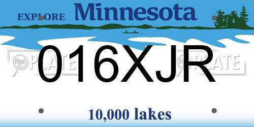 016XJR Minnesota License Plate