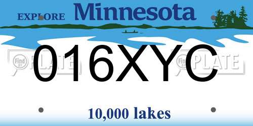 016XYC Minnesota License Plate