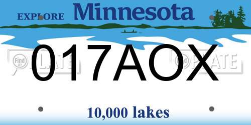 017AOX Minnesota License Plate