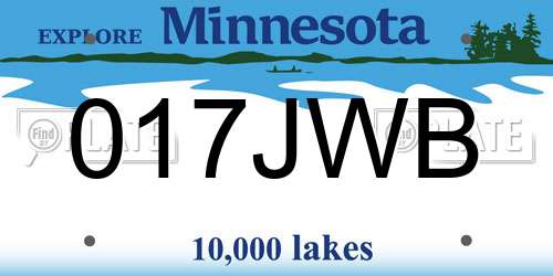 017JWB Minnesota License Plate