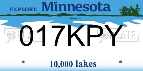017KPY Minnesota License Plate