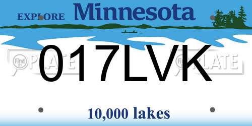 017LVK Minnesota License Plate