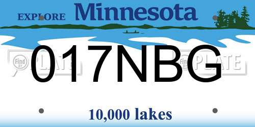 017NBG Minnesota License Plate