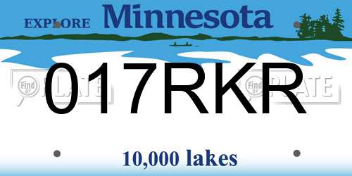 017RKR Minnesota License Plate