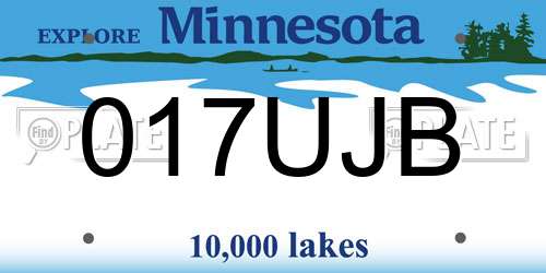 017UJB Minnesota License Plate